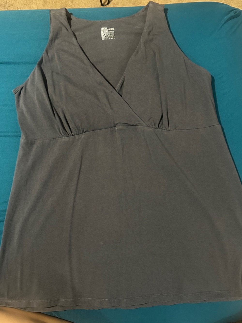 Gilligan & O'Malley Sleeveless V-Neck Tank Top - Charcoal